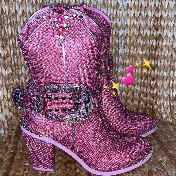💕 Club Exx Rhinestone Sheriff Shine Cowboy Boots✨ - Picture 2 of 8